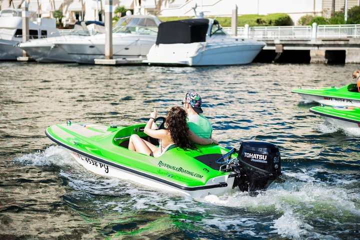 Tampa Riverwalk: 2-Person Mini Power Boat Rental - Photo 1 of 6